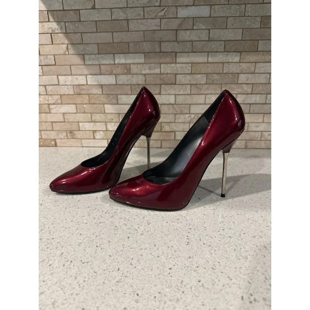 STUART WEITZMAN‎ Stage Fire Quasar Patent Leather Pump Peep Toe Platform